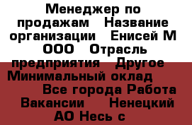 Менеджер по продажам › Название организации ­ Енисей-М, ООО › Отрасль предприятия ­ Другое › Минимальный оклад ­ 100 000 - Все города Работа » Вакансии   . Ненецкий АО,Несь с.